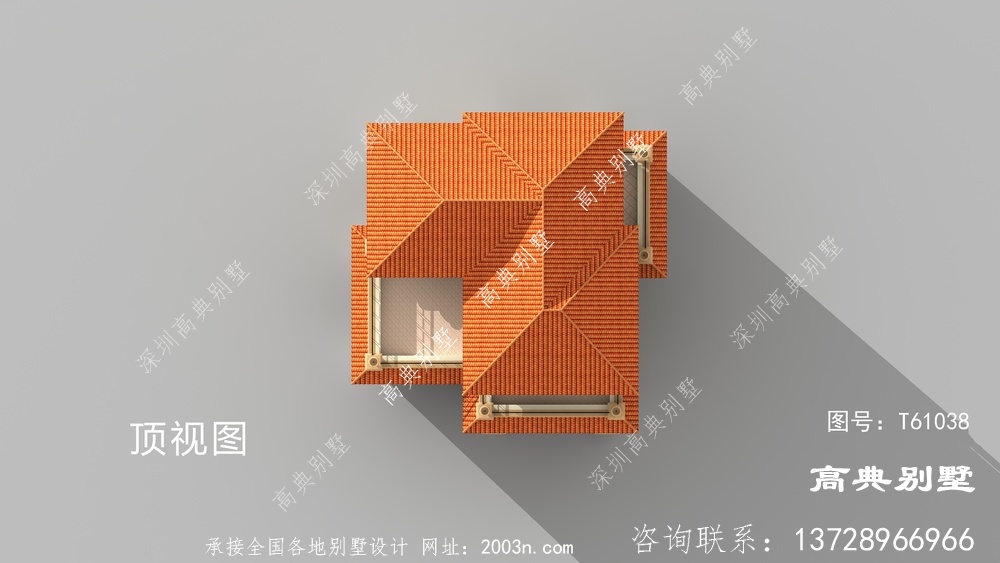 简欧风格三层优雅舒适别墅设计外观效果图