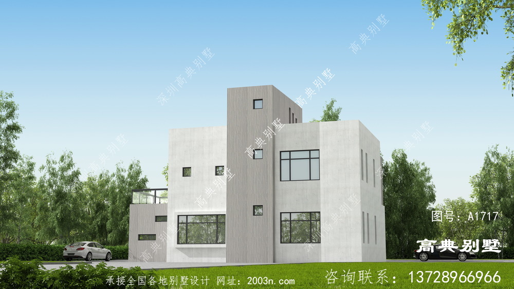 有打算建造一栋两层现代风格平屋顶别墅吗？