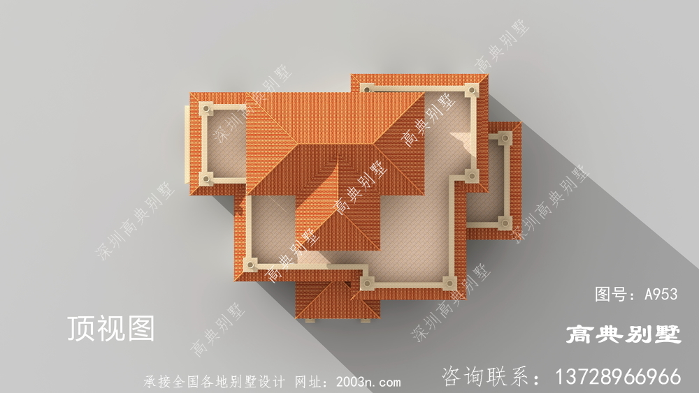 简欧风格四层复式别墅图纸带效果图