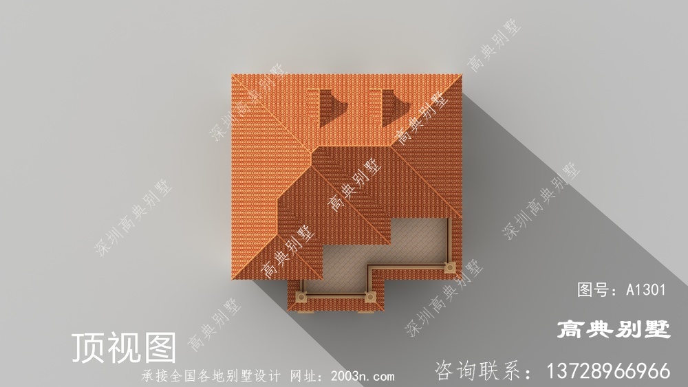 意大利风格三层别墅效果图施工图