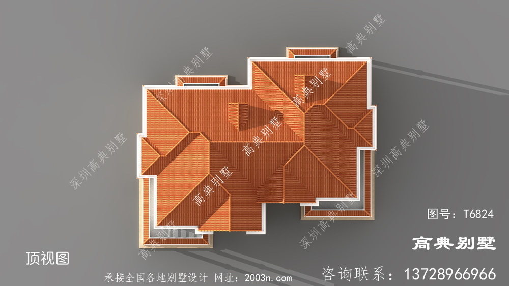 简欧风格两层双拼别墅设计效果图