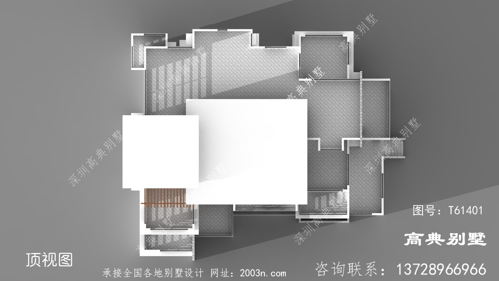 现代简约四层别墅外观效果图