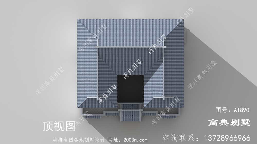 农村两层新中式四合院别墅设计图纸，外观简单好看。