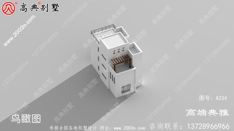 农村114平方米现代别墅设计图，三自建别墅设计图