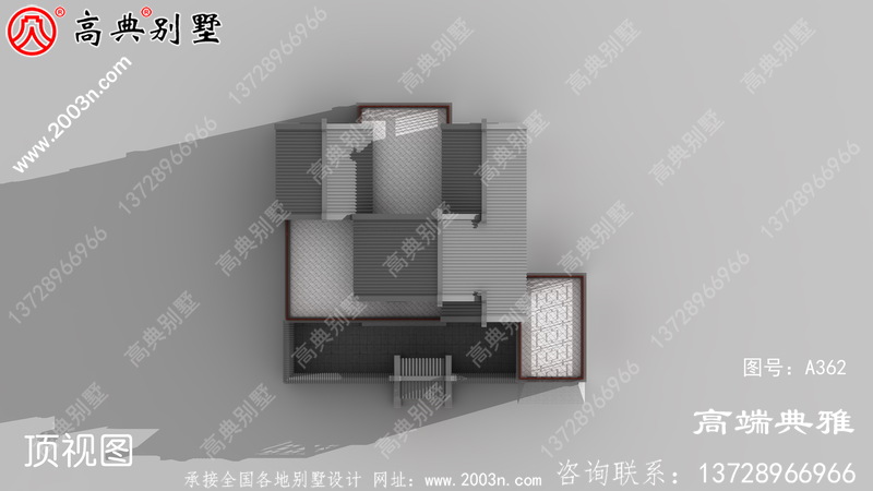 192平方米自建中式二层别墅设计图纸及效果图。