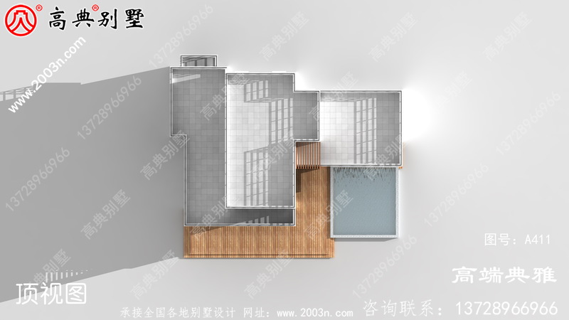 新型165平米乡村现代三层小洋楼设计图，大客厅中空