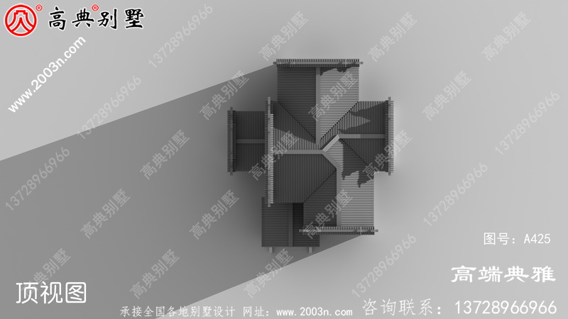 农村自建中式三层别墅设计图，占地123平