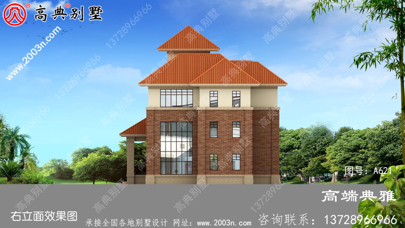 新农村建设四层房屋设计图纸全集，大户型占地255平