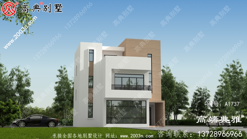 新农村自建现代三层别墅建筑设计