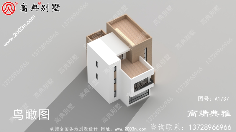 新农村自建现代三层别墅建筑设计