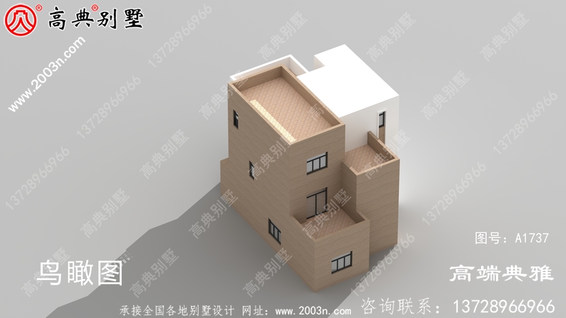 新农村自建现代三层别墅建筑设计