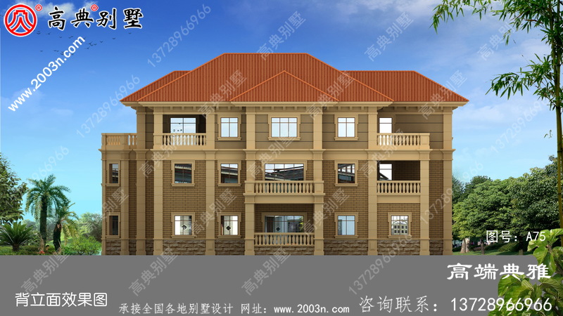 华丽乡村欧式三层建筑设计，三层建筑图片