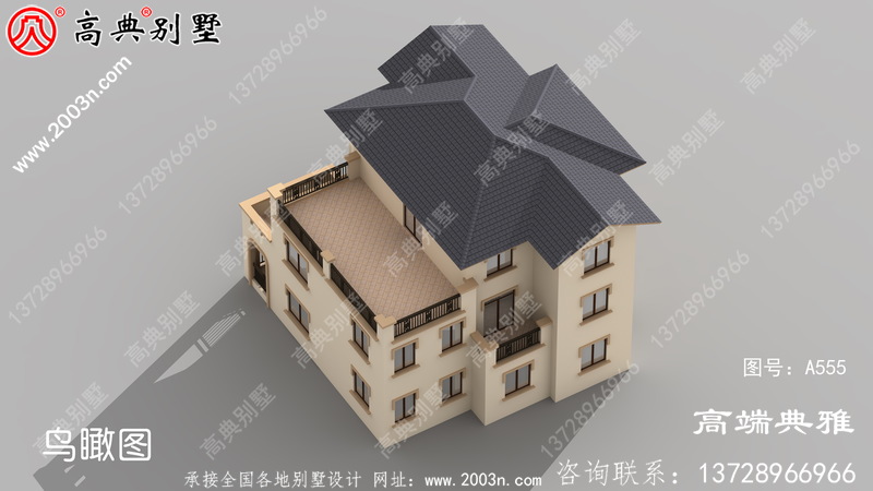 新农村一栋三层建筑的设计图占地205平