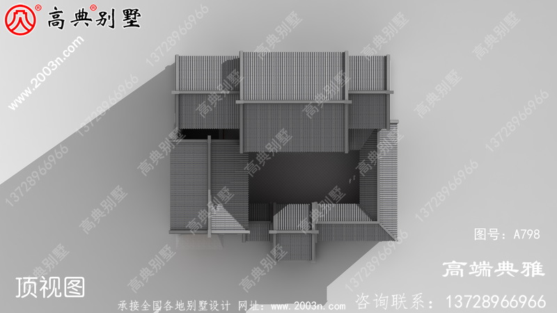 新农村三层别墅设计图纸，中式风格占地238平