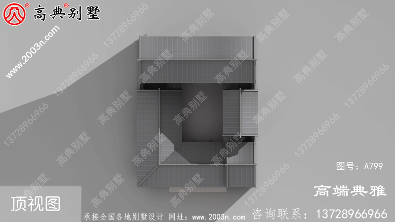 新农村中式三层别墅设计图带车库