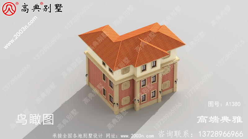 欧式三层别墅建筑设计，复合建筑中层结构带露台