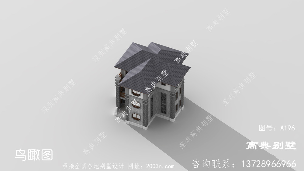 气质淡雅的中式风格别墅效果图