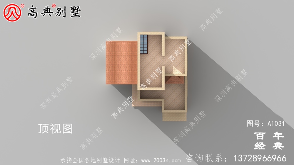 欧式三层别墅设计工程图纸及设计效果图