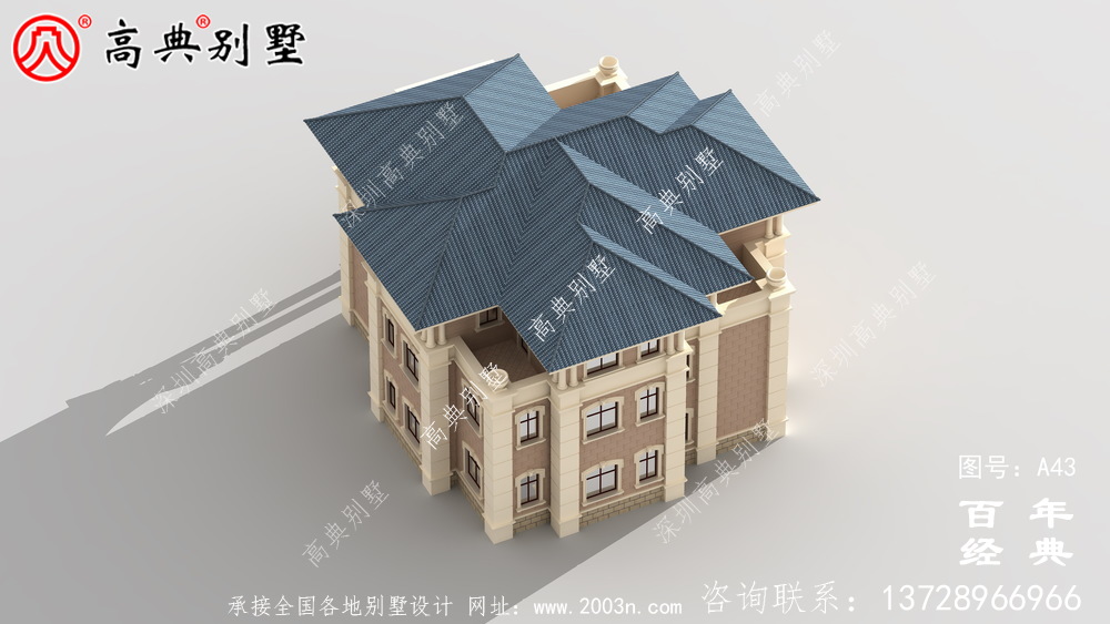 新农村建设三层带阳台小别墅设计图纸 乡村三层建造房屋设计图