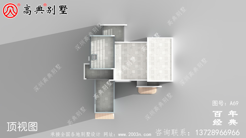 美丽的三层现代风小别墅的施工图纸和效果图_农村三层别墅图纸