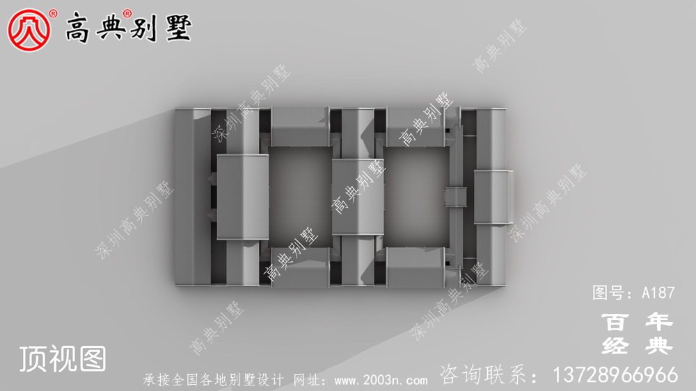 两层四合院别墅设计施工图及效果图_两层别墅设计图纸