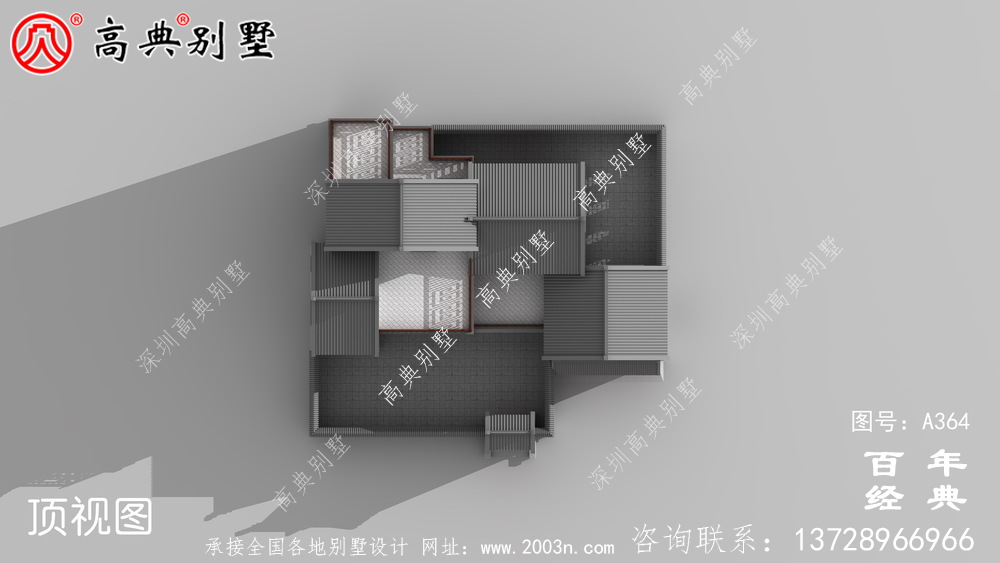 二层带阁楼车库别墅设计全套图纸效果图_别墅设计图纸,农村房屋设计图