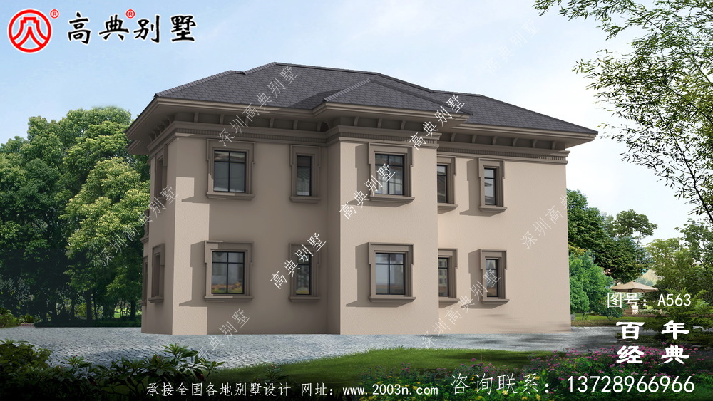 农村两层住宅施工图含效果图_别墅设计图纸,新农村别墅,农村自建房设计