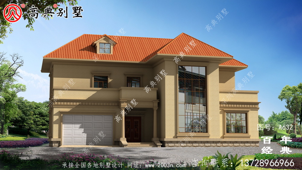 新农村两层带露台车库住宅设计_别墅设计图纸,新农村别墅,农村自建房设计