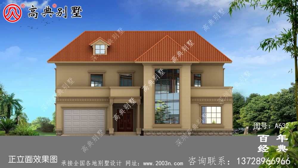 新农村两层带露台车库住宅设计_别墅设计图纸,新农村别墅,农村自建房设计