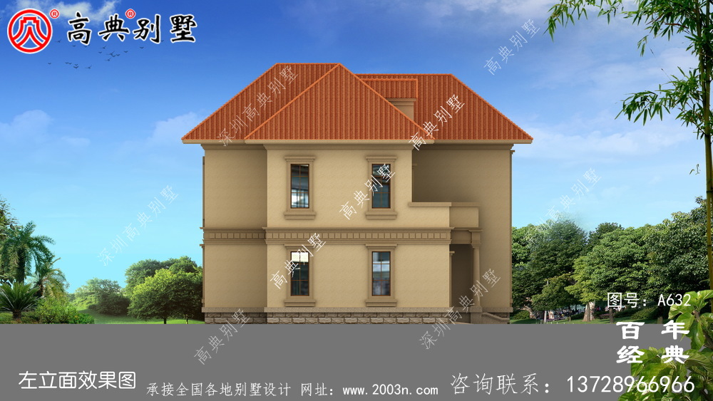 新农村两层带露台车库住宅设计_别墅设计图纸,新农村别墅,农村自建房设计