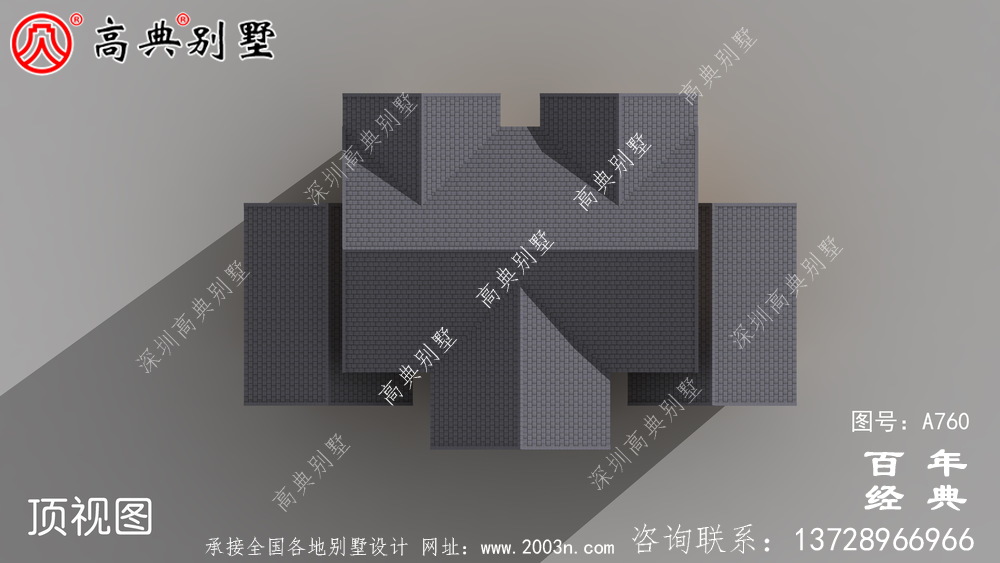  高档三层别墅外观效果图_别墅设计图纸