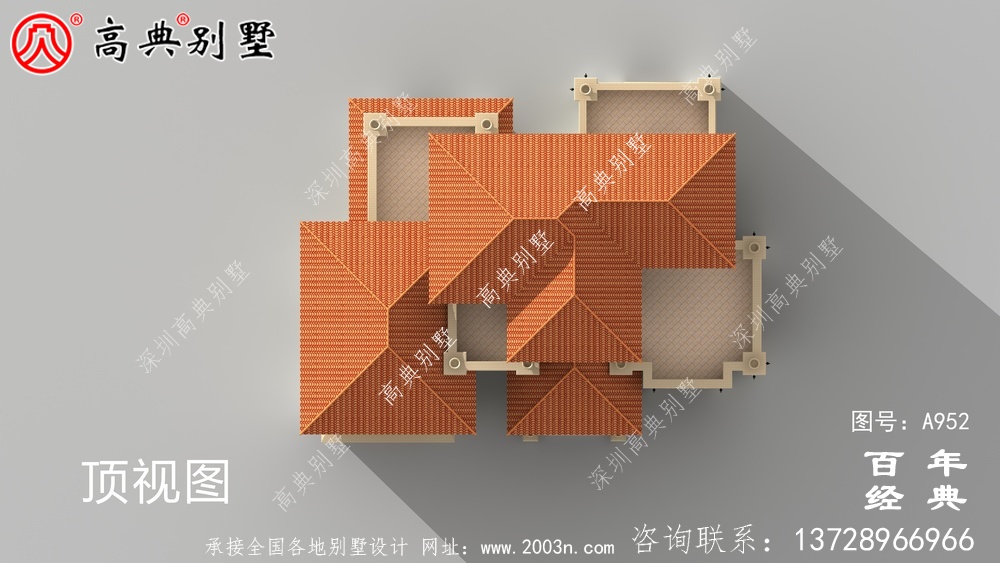 乡村四层复式别墅外观效果图与施工图设计_乡村四层别墅设计图