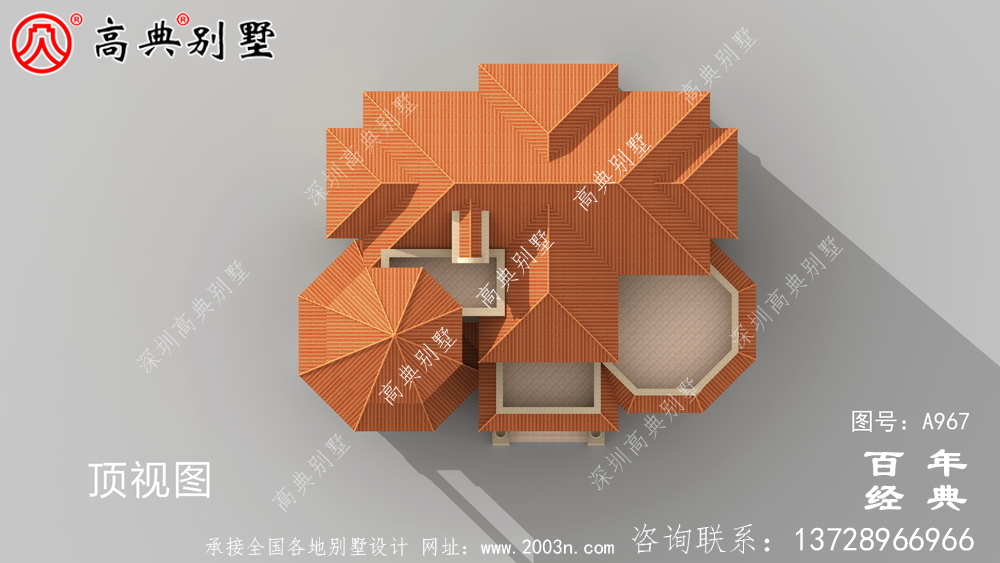 欧式复式三层带阳台别墅设计图纸及效果图_三层别墅图纸