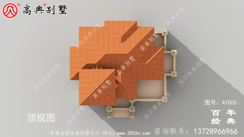 欧式豪华复式三层别墅外型设计效果图及施工图_乡村三层别墅设计图纸