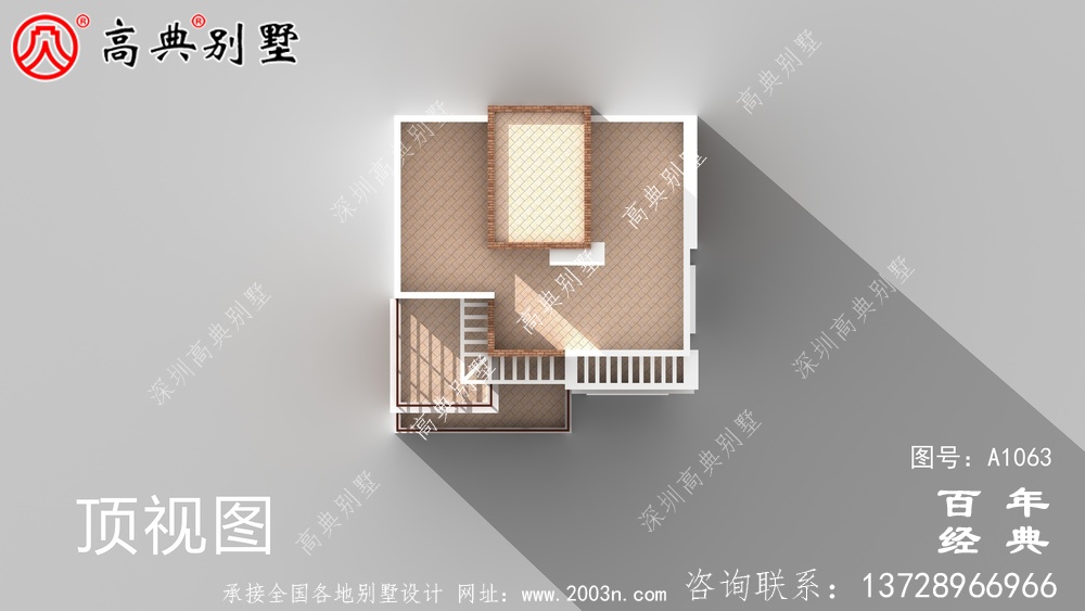 复式三层车库现代风格别墅外观效果图与施工图设计_三层别墅设计图