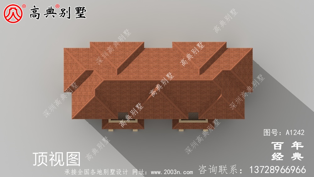 高档大气复式三层欧式双拼大别墅设计效果图_别墅设计图纸