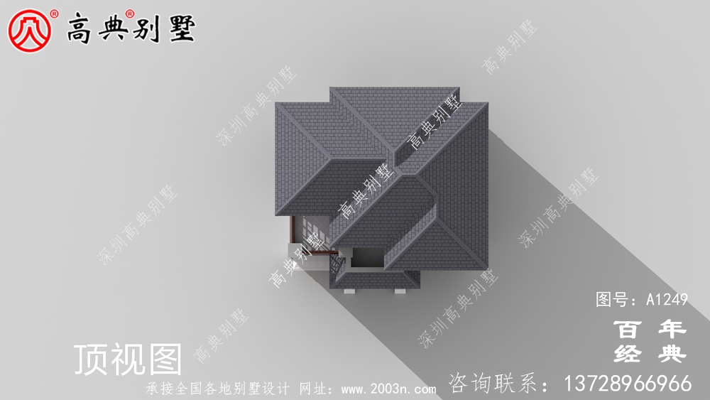 新中式三层复式农村别墅设计图纸及效果图_三层别墅外观效果图