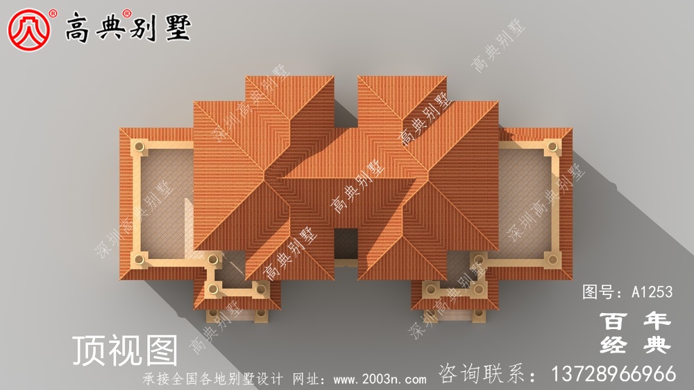 双拼欧式三层复式别墅外观设计效果图_农村三层别墅图纸