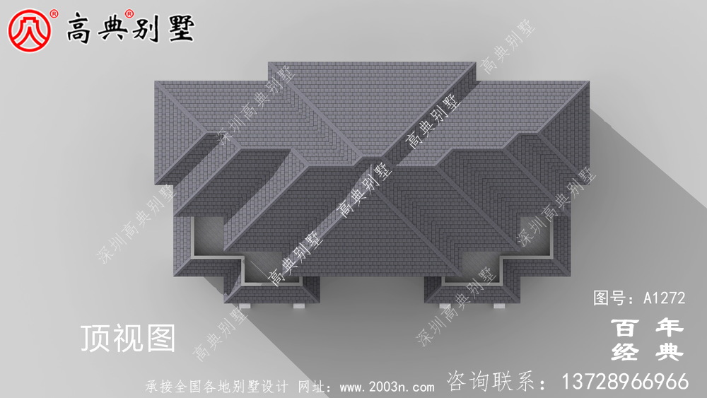 新中式高大复式三层双拼别墅效果图及施工图__三层别墅图纸