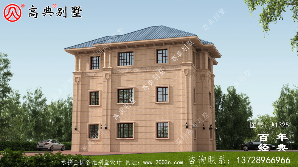 简单实用的三层农村自建别墅设计图纸_农村住宅图纸