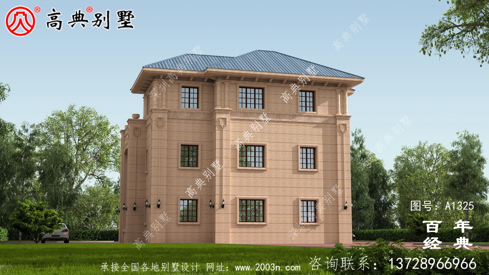 简单实用的三层农村自建别墅设计图纸_农村住宅图纸