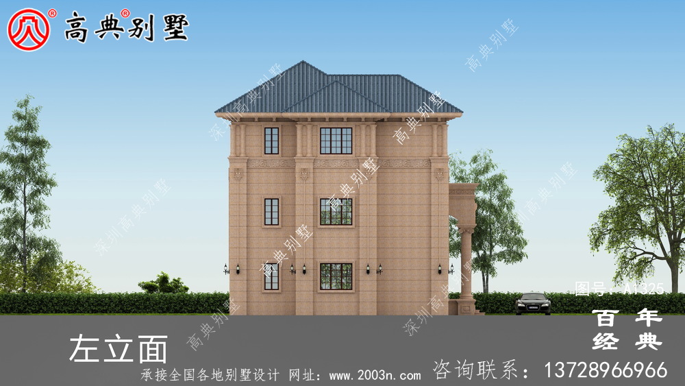 简单实用的三层农村自建别墅设计图纸_农村住宅图纸