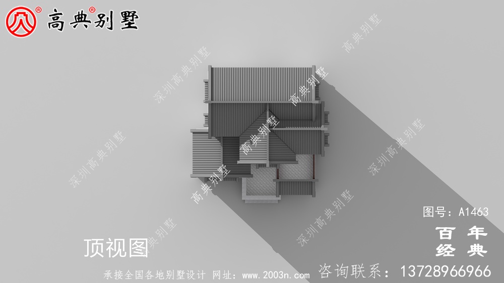 新中式三层复式别墅设计图纸_乡村别墅工程图纸