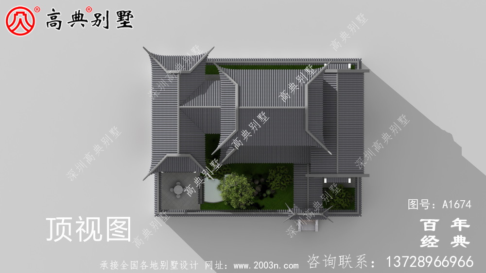 新中式三层苏式园林别墅设计图纸及效果图_农村三层别墅设计