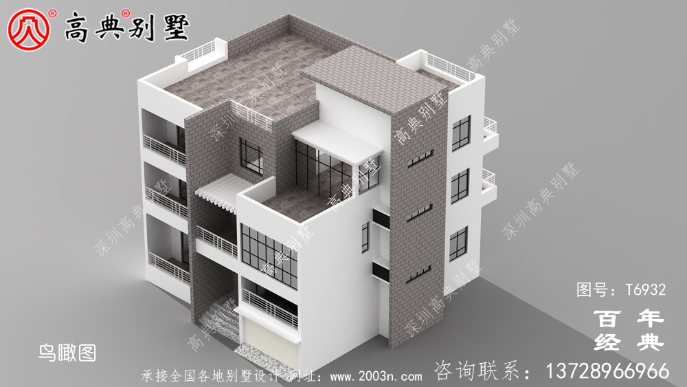 现代风经济型两层农村自建住宅设计图_农村别墅设计图