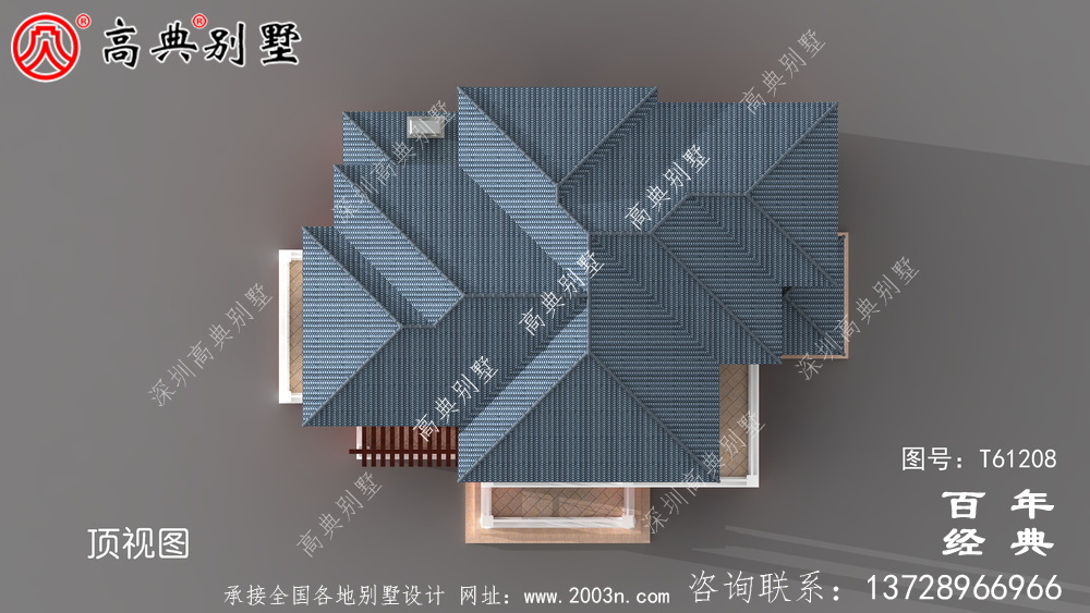 现代风格三层别墅效果图_农村房屋设计图纸