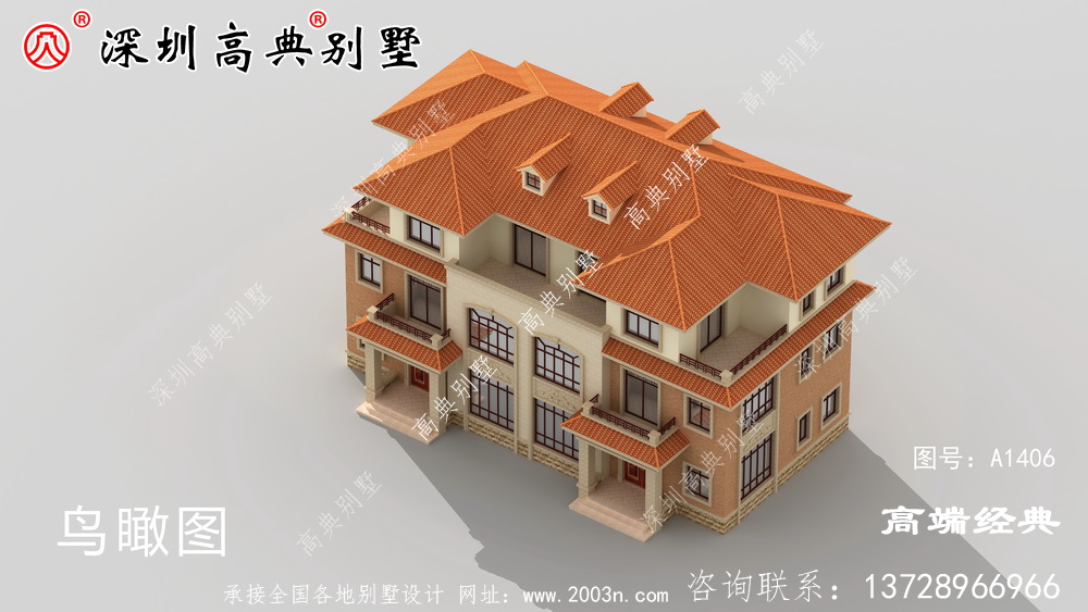 乡村三层自建房带阳台露台设计，给您不同的居住体验。