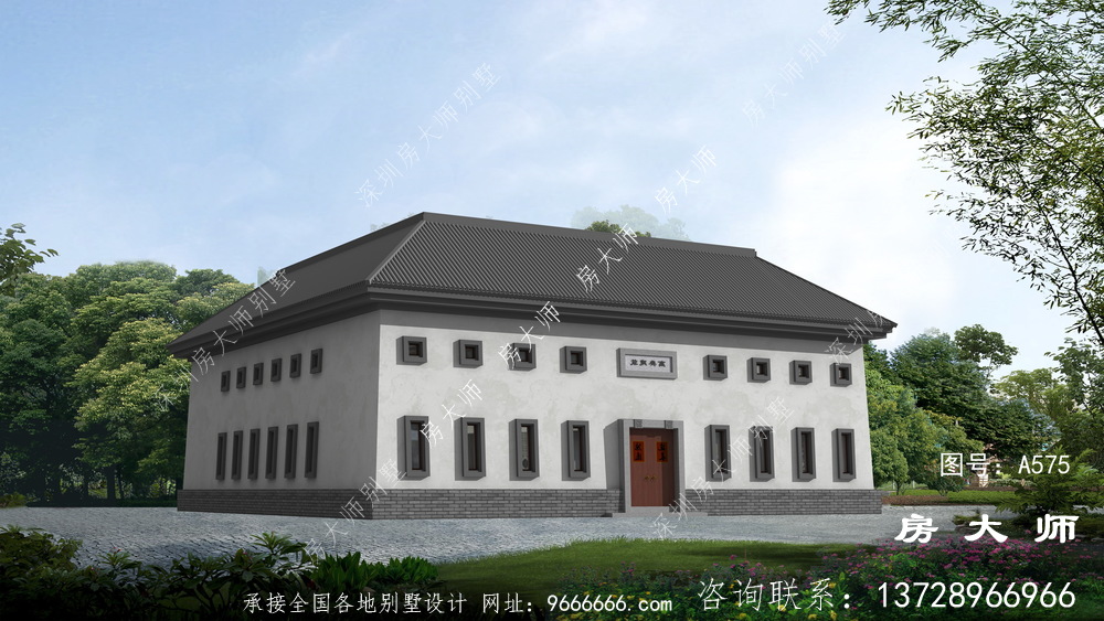 农村人都愿意建的户型，两层中式四合院客派自建房