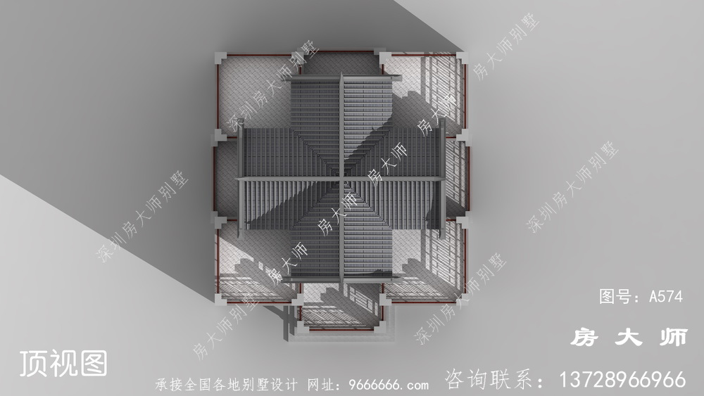 清新别致的三层中式潮派自建房效果图