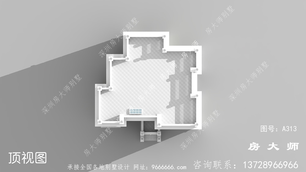 法式的浪漫小屋，平屋顶别墅